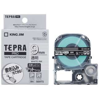 マットラベルテープ TEPRA(テプラ) PROシリーズ 透明 SB9TS [白文字 /9mm幅]