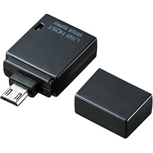  変換アダプタ［micro USB→USB TypeA］ ブラック AD-USB19BK