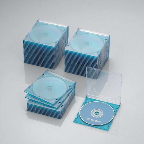 Blu-ray/DVD/CD対応 スリムケース 1枚収納×50 クリアブルー CCD-JSCS50CBU エレコム｜ELECOM 通販 