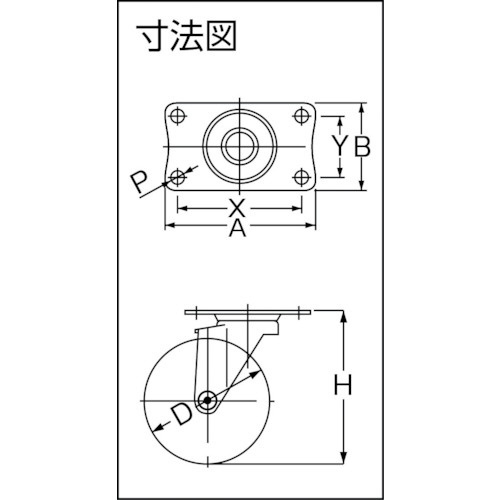 Eシリーズオールステンレス自在ウレタンB車100mm 320EUB100BAR01