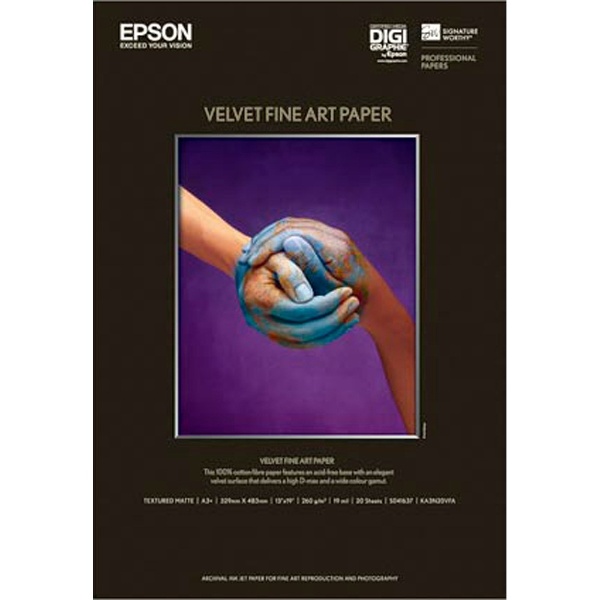 A3ノビ　公式価格の対象　KA3N20VFA　コピー用紙・印刷用紙　エプソン　Fine　Paper　Velvet　Art　20枚