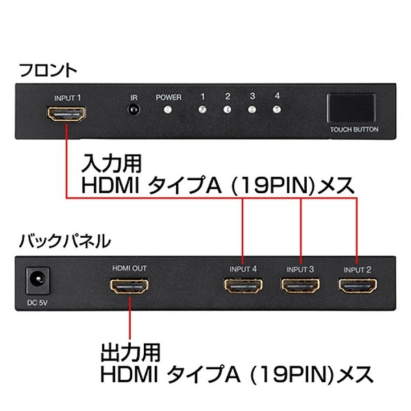 超美品の その他ハード<br> リモコン付きHDMI切替器 SW-HD41R