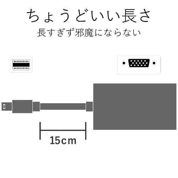 AD-MDPVGAWH Mini DisplayPort | VGAϊA_v^ zCg [0.15m /miniDisplayPortVGA]_7