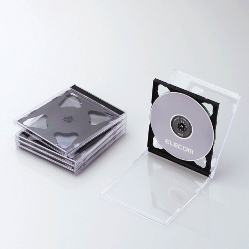 Blu-ray/DVD/CD対応ケース 2枚収納×5 ブラック CCD-JSCNW5BK エレコム