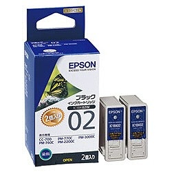 エプソン 【純正】EPSONインクカートリッジIC1BK02W/適合機種CC-700 PM-760C PM-770C PM-2200C PM-3000C他
