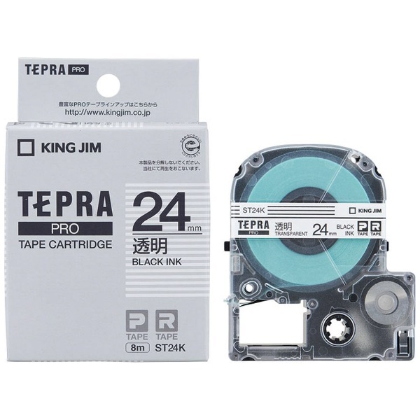 透明ラベルテープ TEPRA(テプラ) PROシリーズ 透明 ST24K [黒文字 /24mm幅] キングジム｜KING JIM 通販 