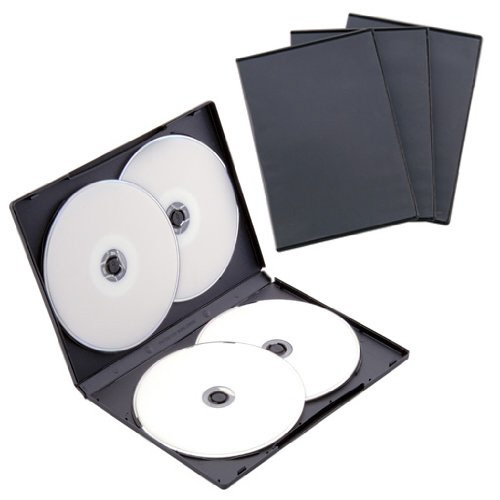 Blu-ray/DVD/CD対応 トールケース 4枚収納×3 ブラック DVD-A006-3BK