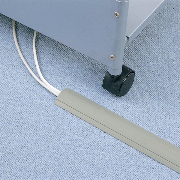 床配線用 ケーブルカバー （長さ1m×幅50mm・グレー） CA-R50GY