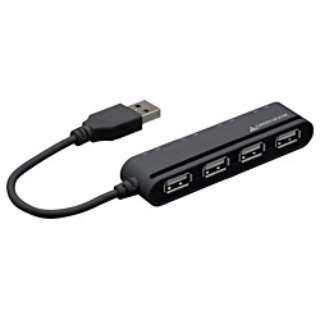 GH-UH204S USB2.0ハブ [スイッチ付] （4ポート・バスパワー・ブラック） GH-UH204SBK ブラック [バスパワー /4ポート /USB2.0対応 /約10cm（コネクタ部含む）]