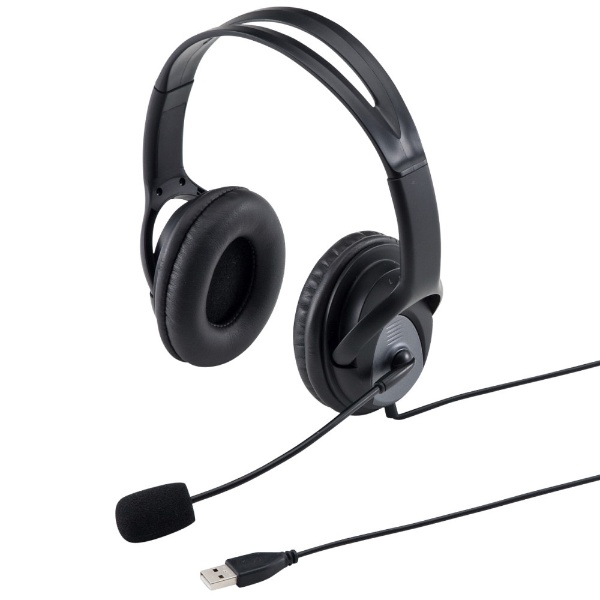 ヘッドセット ブラック MM-HSUSB17BK [USB /両耳 /ヘッドバンドタイプ 