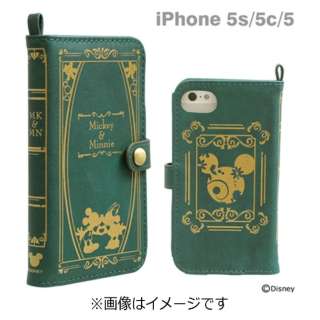 Iphone 5c 5s 5用 Old Book Case ディズニー ミッキー ミニー モスグリーン Hamee ハミィ 通販 ビックカメラ Com