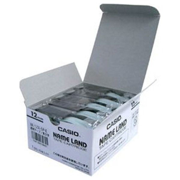 スタンダードテープ 5本入 NAME LAND（ネームランド） 透明 XR-12X-5P-E [黒文字 /12mm幅] カシオ｜CASIO 通販 