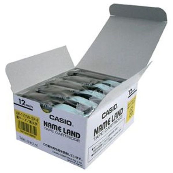 CASIO ネームランド(NAME LAND) スタンダードテープ (透明テープ 黒文字 12mm幅・5本入) XR-12X-5P-E - 2