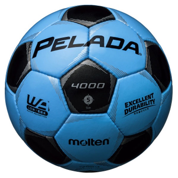 サッカーボール ペレーダ 4000 高品質 サックスブルー×メタリックブラック 5号球 豪華な F5P4000CK