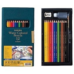 色鉛筆　MITSUBISHI水彩色鉛筆12色