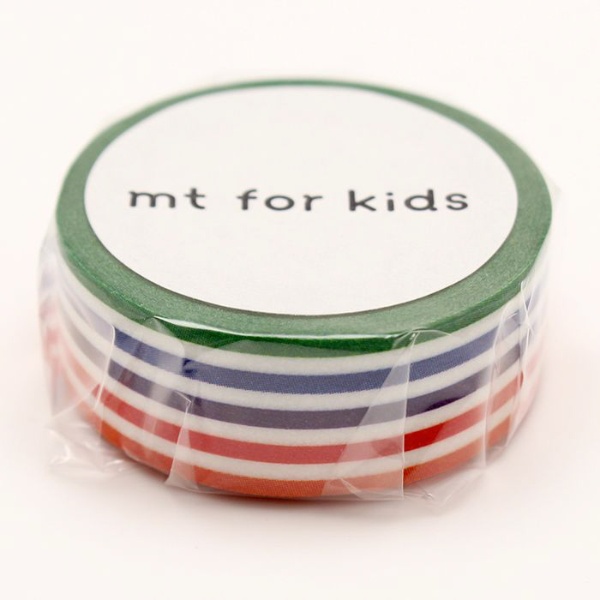 mt for kids マスキングテープ（カラフル・ボーダー） MT01KID003 カモ