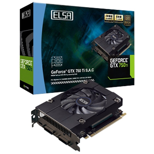 NVIDIA GeForce GTX 750 Ti ［PCI-Express 3.0 x16・2GB］　ELSA GeForce GTX 750 Ti  2GB S.A.C　GD750-2GERT 【バルク品】