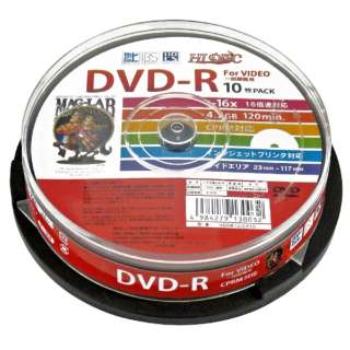 供录像使用DVD-R HIDISC HDDR12JCP10[10张/4.7GB/喷墨打印机对应]