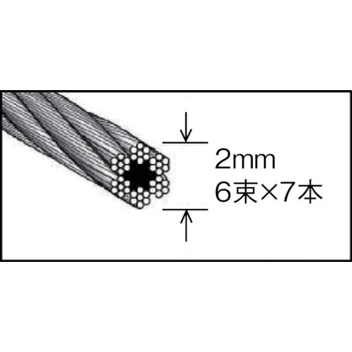 TRUSCO(トラスコ) メッキ付ワイヤーロープ PVC被覆タイプ Φ4(6)mmX30m