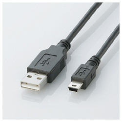 1.0m USB2.0ケーブル 【A】⇔【miniB】 [エコタイプ]U2C-JM10BK