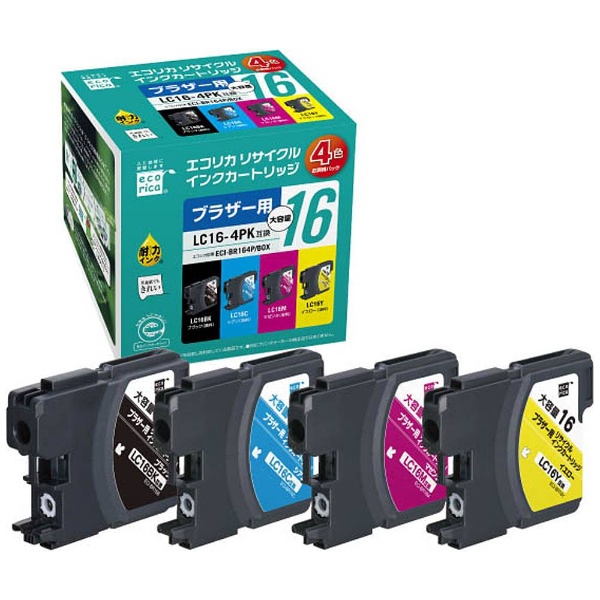 ECI-BR164P/BOX 互換プリンターインク 4色セット エコリカ｜ecorica 通販 | ビックカメラ.com