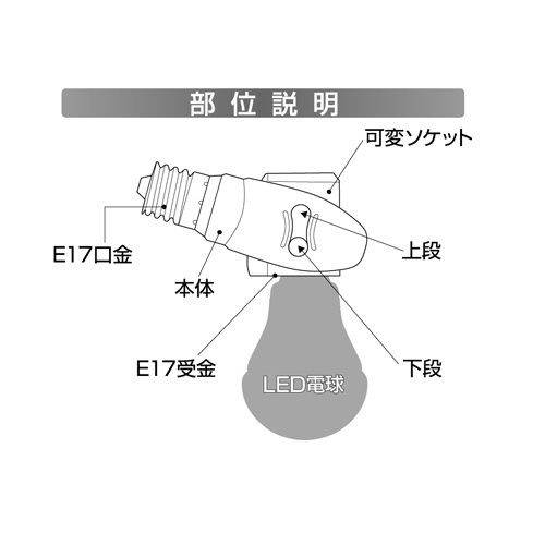 LED電球専用可変式ソケット DS1710 ヤザワ｜YAZAWA 通販