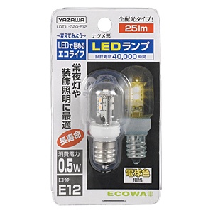 LDT1L-G20-E12 LED電球 クリア [E12 /ナツメ球形 /電球色 /1個] ヤザワ
