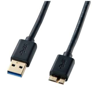 0.5m USB3.0ケーブル【A】⇔【microB】（ブラック）　KU30-AMC05BK