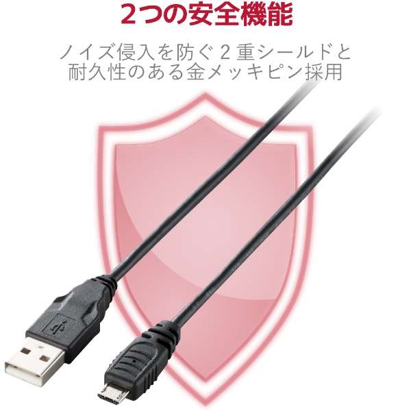USB2.0ケーブル micro-Bタイプ  for PlayStation4 1m ブラック GM-U2CAMB10BK_5