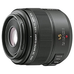 カメラレンズ LEICA DG MACRO-ELMARIT 45mm/F2.8 ASPH./MEGA O.I.S LUMIX（ルミックス） ブラック  H-ES045 [マイクロフォーサーズ /単焦点レンズ]