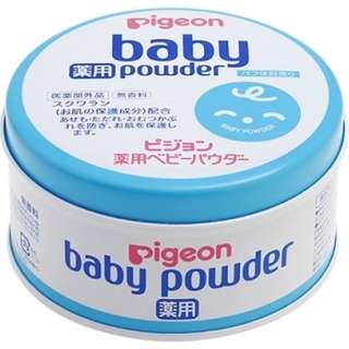 【ピジョン】 薬用ベビーパウダー ブルー缶 150g〔スキンケア(赤ちゃん用)〕