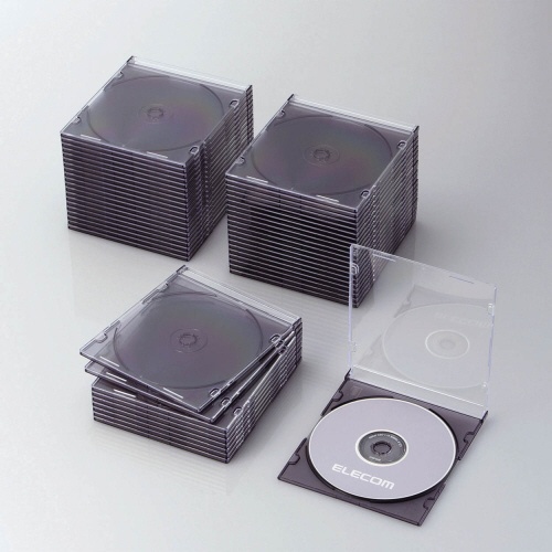 Blu-ray/DVD/CD対応 スリムケース 1枚収納×50 クリアブラック CCD