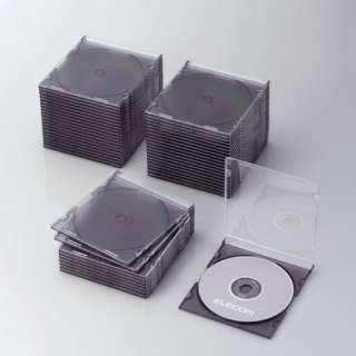 CD/DVD/Blu-ray対応スリムケース 1枚収納×50 クリアブラック CCD-JSCS50CBK