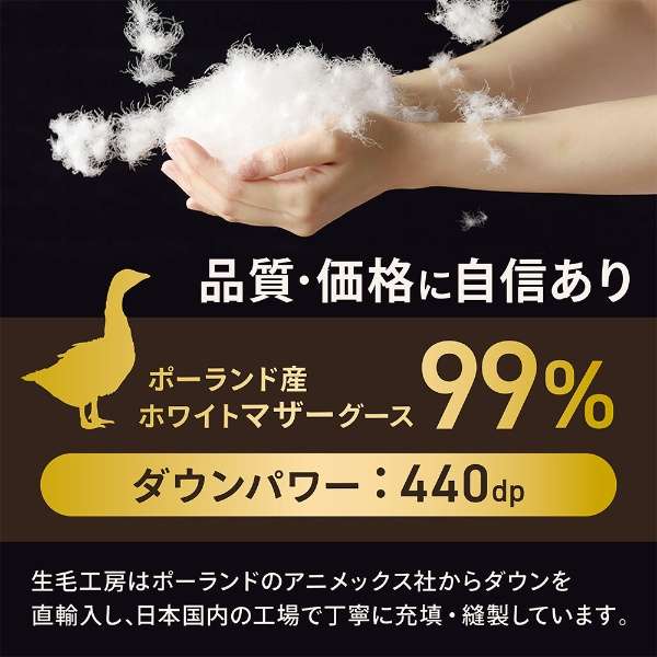 准确赊帐羽绒被"纯朴的毛被褥"XXL520-A[双(190*210cm)/春天、供使用秋天的/波兰产白头鹅降低99%/日本制造]_3