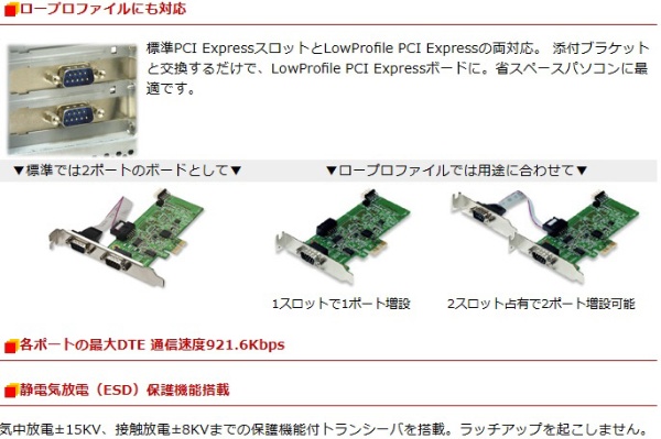 インターフェイスボード RS-232C・デジタルI/O PCI Expressボード REX 