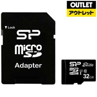[奥特莱斯商品] microSDHC卡Elite SP032GBSTHBU1V10SP[32GB/Class10][，为处分品，出自外装不良的退货、交换不可能]