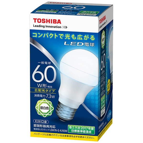 LDA7N-G-K/60W LED電球 [E26 /昼白色 /60W相当 /一般電球形 /広配光タイプ] 東芝｜TOSHIBA 通販 |  ビックカメラ.com