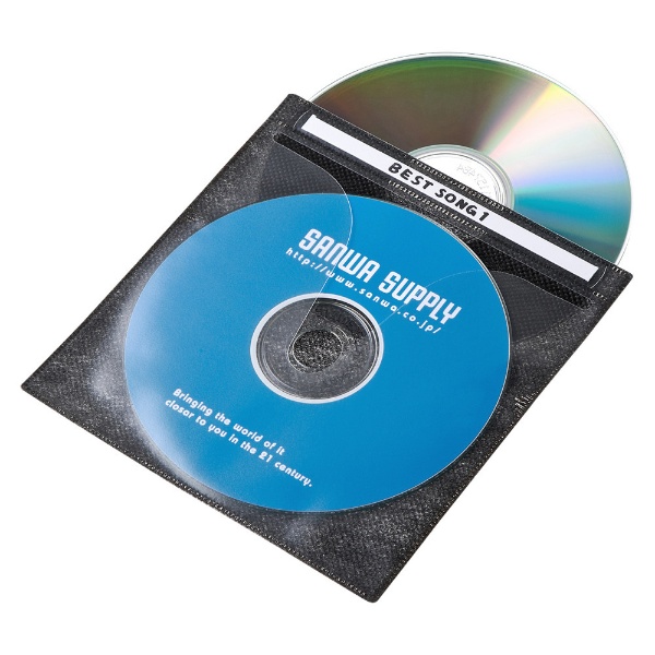 ビックカメラ.com - CD/DVD用不織布ケース 両面2枚収納×100 ブラック FCD-FN100BKN