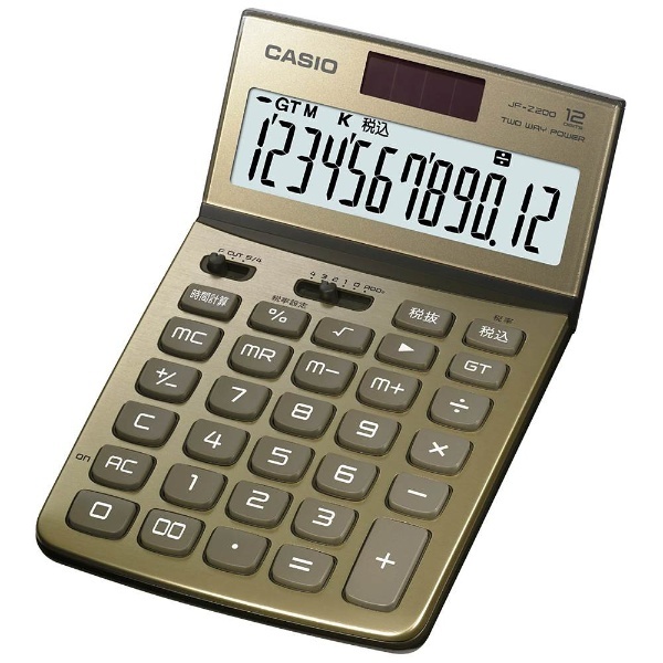 カシオ｜CASIO　[12桁]　デザイン電卓　JF-Z200-GD-N　ゴールド　通販