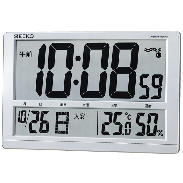掛け置き兼用時計 銀色メタリック 電波自動受信機能有 特価 SQ433S 販売期間 限定のお得なタイムセール