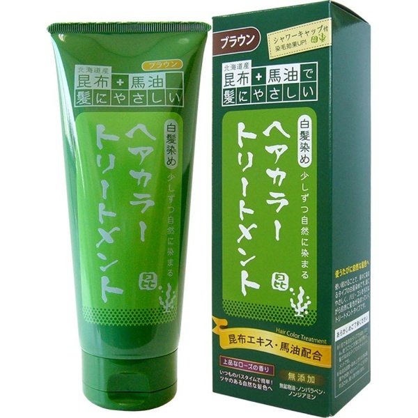 昆布と馬油のヘアカラートリートメント ブラウン 200g 三和通商｜SANWATSUSYO 通販 | ビックカメラ.com