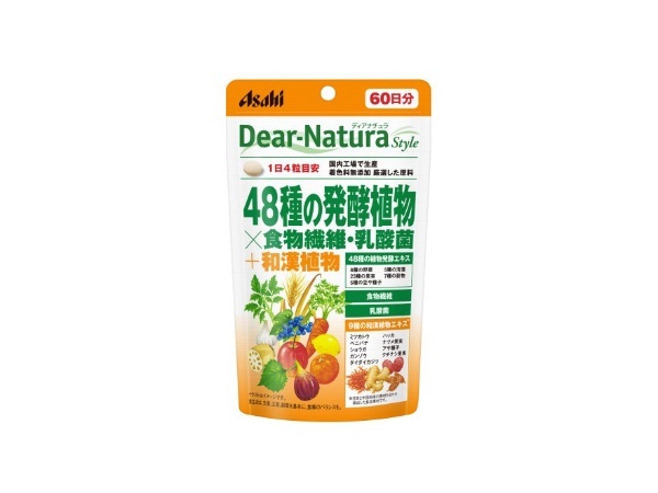 Dear-Natura Style（ディアナチュラスタイル）48種の発酵植物×食物繊維・乳酸菌 60日分（240粒入）〔栄養補助食品〕 アサヒグループ 食品｜Asahi Group Foods 通販