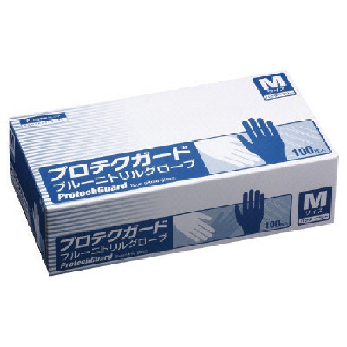 プロテクガード ニトリルグローブ 100枚 M ブルー 69321 日本製紙