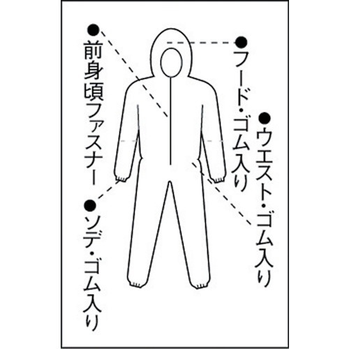 日本製紙クレシア クレシア クリーンガードCX ツナギ服 3Lサイズ (68230) - 4