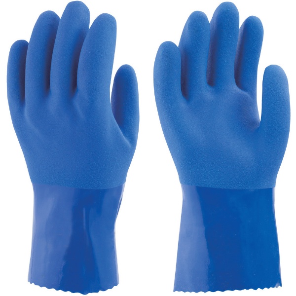 業務用耐油ビニスター塩化ビニール手袋 10双入 L ブルー 695L 東和