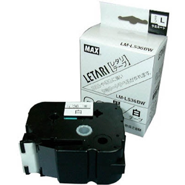 ラベルプリンタ ビーポップミニ ラミネートテープ LETARI(レタリテープ) 白 LM-L536BW [黒文字 /36mm幅] マックス｜MAX  通販