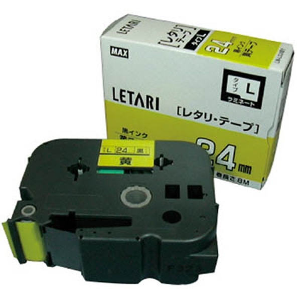 オリジナル ラベルプリンタ ビーポップミニ ラミネートテープ 公式サイト LETARI レタリテープ 24mm幅 黄 黒文字 LM-L524BY