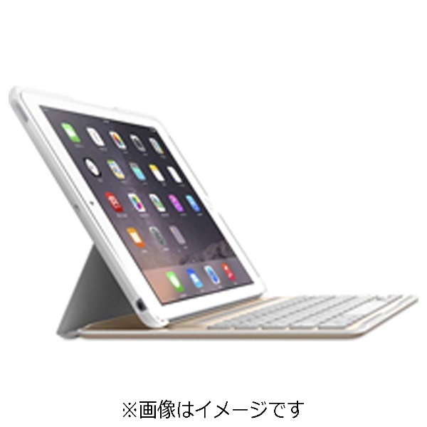 iPad Air 2用　QODE Ultimate Pro キーボードケース　ゴールド／ホワイト　F5L176qeWGW