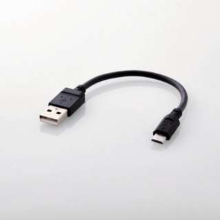 ［micro USB］USBケーブル 充電・転送 （0.1m・ブラック）MPA-AMBY2U01BK [0.1m]