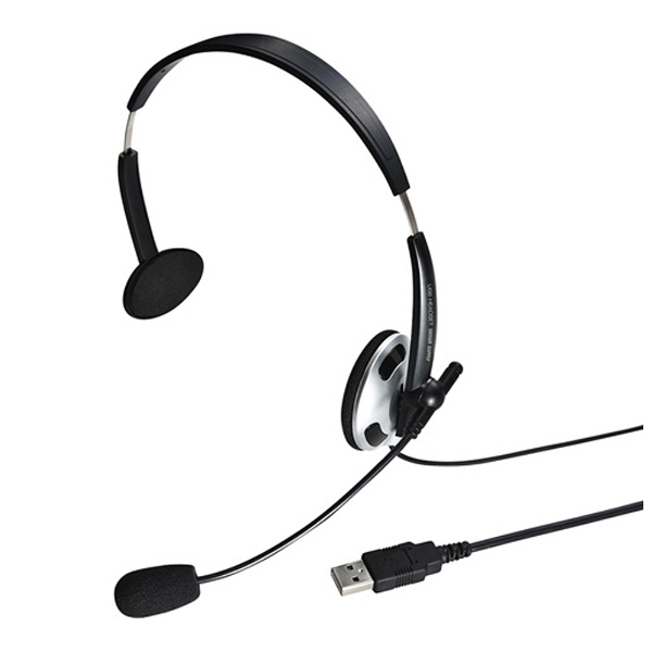 MM-HSUSB13BKN ヘッドセット [USB /片耳 /ヘッドバンドタイプ]